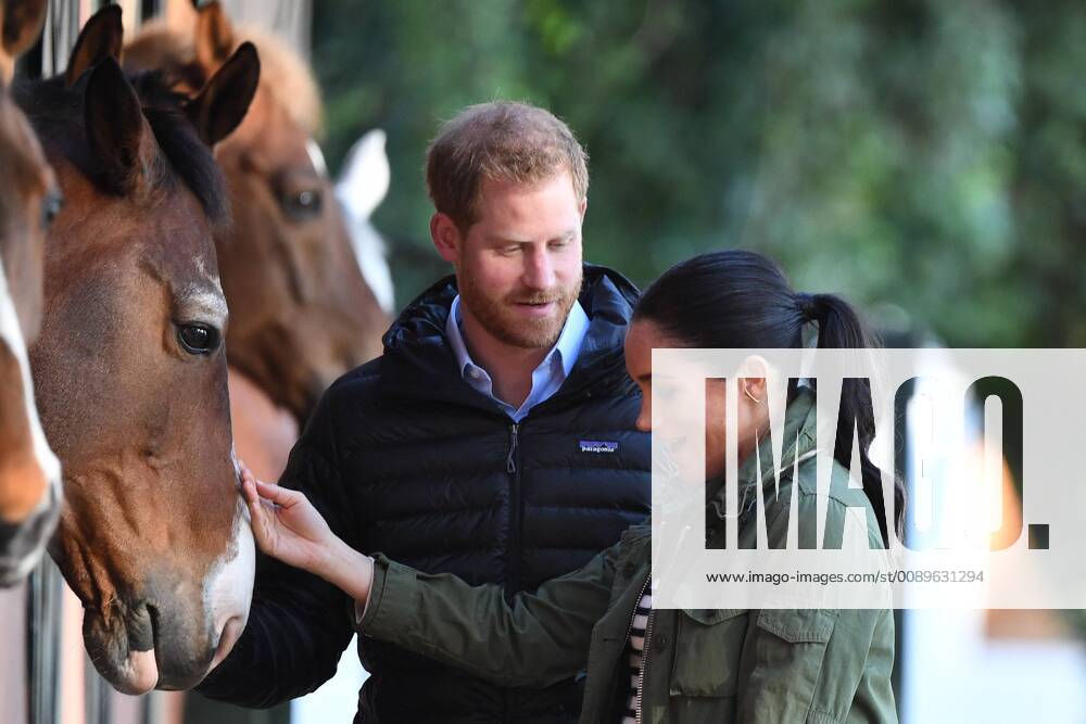 . 25 02 2019. Rabat, United Kingdom. Duke and Duchess of Sussex in Morocco-Day Three. Prince Harry, The Duke of Sussex, accompanied by his wife Meghan, The Duchess of Sussex, visit the Moroccan Royal Federation of Equestrian Sports in Rabat, Morocco, to learn more about Morocco s developing programme of supporting children with special needs through equine therapy. xAndrewxParsonsx xi-Imagesx IIM-19338-0009