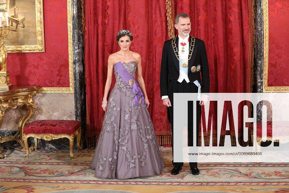 Spanish King Felipe VI and Queen Letizia with Peru President Martin Alberto Vizcarra Cornejo and wife Maribel Diaz during a gala dinner at the Royal Palace in Madrid due to the official trip of Peru President to Spain on Wednesday 27 Febrary 2019 Cordon Press JesusxHellin 828 cordonxPRESS Cena de gala al Presidente de Perú