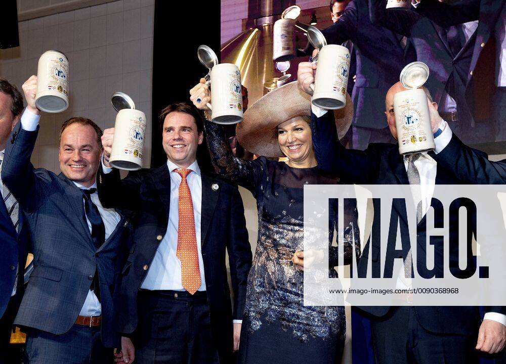 Lieshout Queen Maxima during the start of the celebration of 300 year Bavaria brewery, part of Swinkels family brewers, in Lieshout.