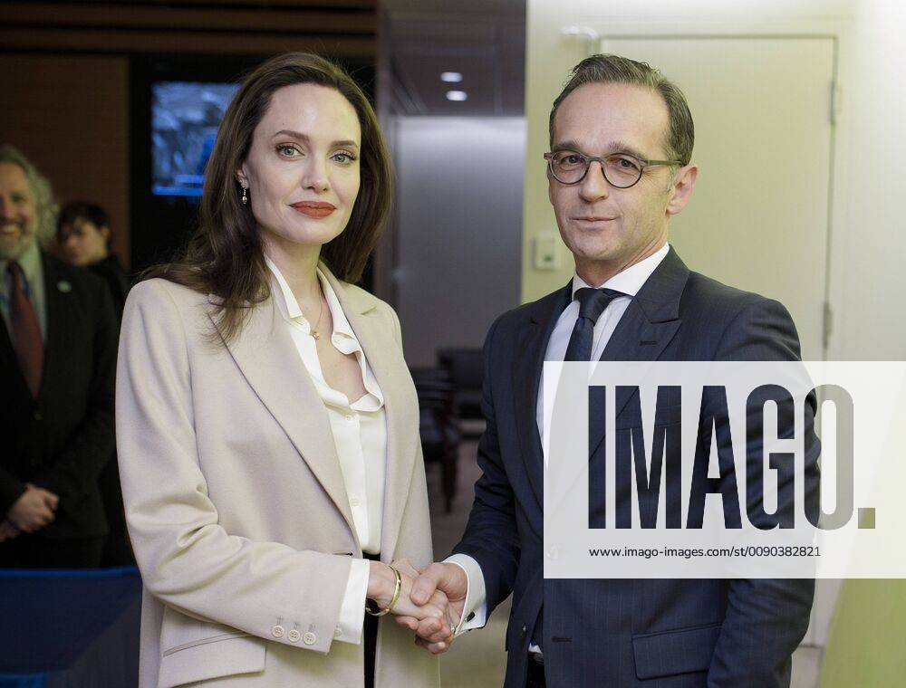 Bundesaussenminister Heiko Maas, SPD, trifft in New York mit der UNHCR-Sondergesandten, Angelina Jolie, zusammen. New York USA 29.03.2019 New York USA