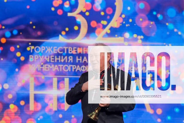 MOSCOW, RUSSIA – MARCH 30, 2019: actor Yuri Kuznetsov accepts an award for Best Supporting Actor for his role in The Man Who Surprised Everyone at the 32nd Nika Film Award Ceremony. Vyacheslav Prokofyev TASS TS0A674C