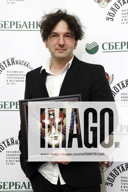 Composer Vladimir Rannev receives the Musical Theatre Best Composer award for the Prose production by Moscow s Stanislavky Electrotheatre at the 2019 Golden Mask award ceremony at the Historic Stage of the Bolshoi Theatre. Artyom Geodakyan TASS TS0A86ED