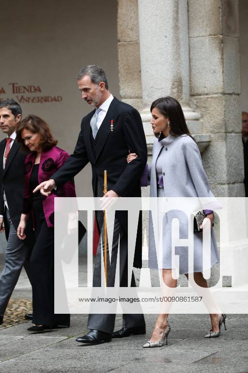 Spanish King Felipe VI and Queen Letizia Ortiz during the Cervantes Prize award ceremony in Alcala de Henares on Tuesday 23 April 2019 Cordon Press Premio Cervantes en Alcala de Henares 2019