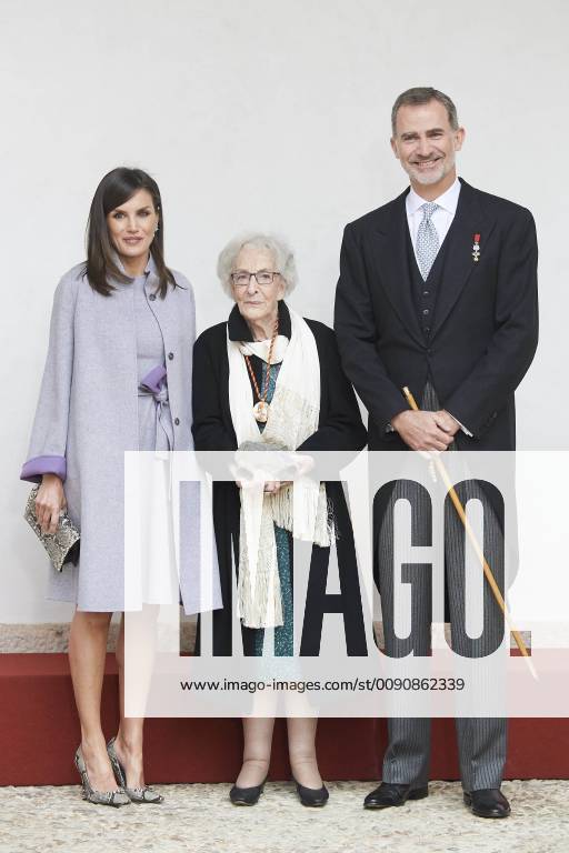Alcala Queen Letizia and King Felipe during the ‘’Miguel de Cervantes’’ 2018 literature prize to Uruguayan poet Ida Vitale in Lengua Castellana at the university of Alcala de Henares. The Cervantes Award, worth at 125,000 euro cash prize, is the most important prize to literature in spanish and the awarding ceremony is held each 23 April to mark Miguel de Cervantes death date No Spain