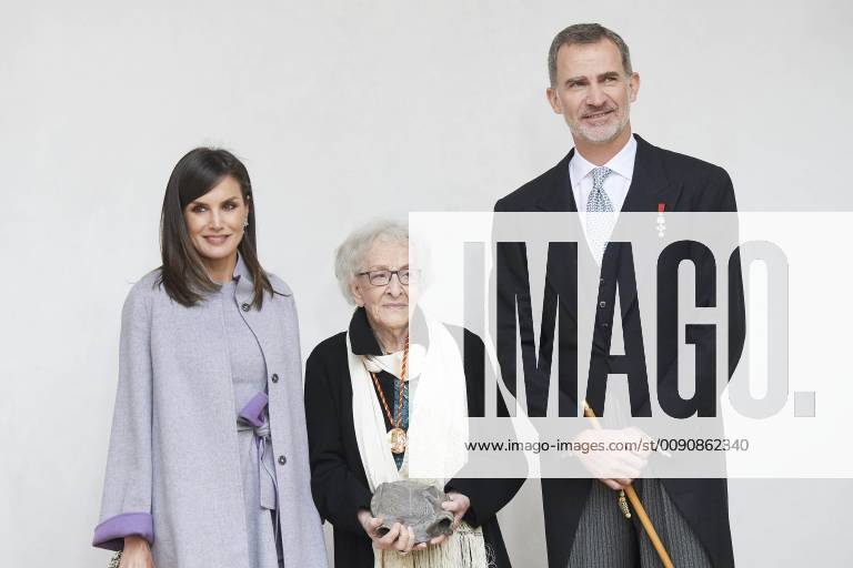 Alcala Queen Letizia and King Felipe during the ‘’Miguel de Cervantes’’ 2018 literature prize to Uruguayan poet Ida Vitale in Lengua Castellana at the university of Alcala de Henares. The Cervantes Award, worth at 125,000 euro cash prize, is the most important prize to literature in spanish and the awarding ceremony is held each 23 April to mark Miguel de Cervantes death date No Spain
