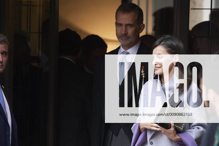 Alcala Queen Letizia and King Felipe during the ‘’Miguel de Cervantes’’ 2018 literature prize to Uruguayan poet Ida Vitale in Lengua Castellana at the university of Alcala de Henares. The Cervantes Award, worth at 125,000 euro cash prize, is the most important prize to literature in spanish and the awarding ceremony is held each 23 April to mark Miguel de Cervantes death date No Spain
