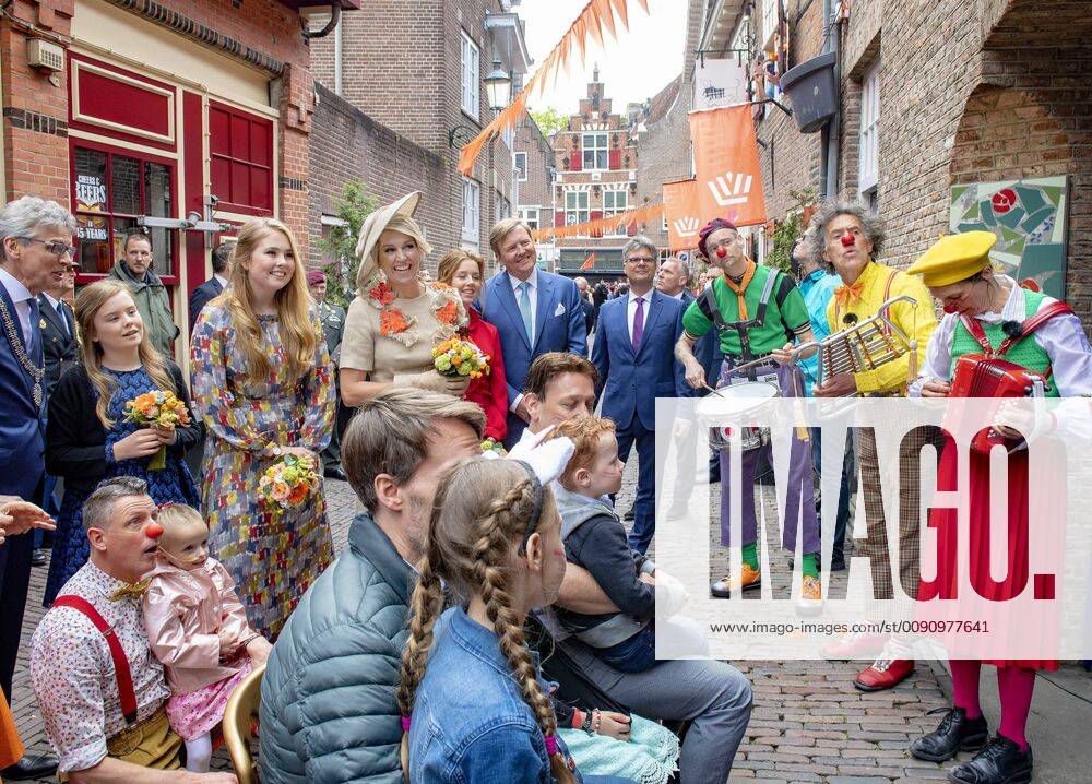 Koningsdag Dutch royal family during Kingsday in Amersfoort. Queen Maxima and King Willem-Alexander and Princess Amalia and Princess Alexia and Princess Ariane