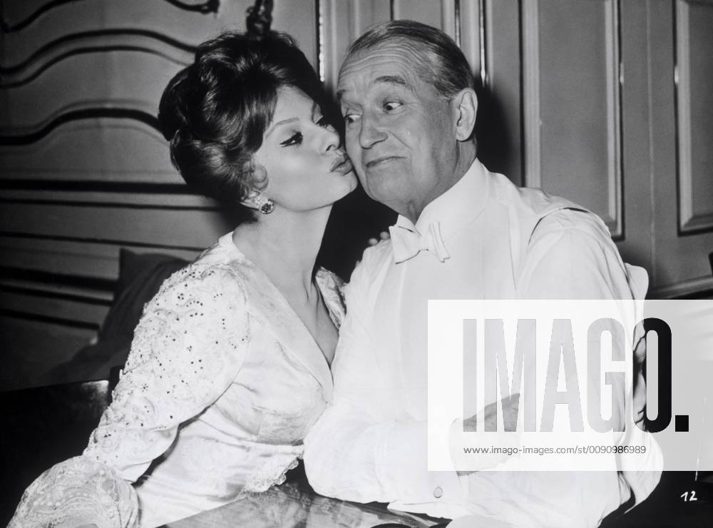 SOPHIA LOREN (as Princess Olympia) and MAURICE CHEVALIER (as Prince Philip) in A Breath of Scandal (1960)