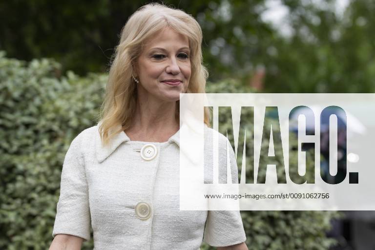 Washington, District of Columbia, U.S. - Kellyanne Conway, counselor to United States President Donald Trump, speaks with members of the media on the West Wing driveway at the White House in Washington, D.C. on May 1, 2019. Credit: CNP Washington U.S. - ZUMAs152 20190501_zaa_s152_025