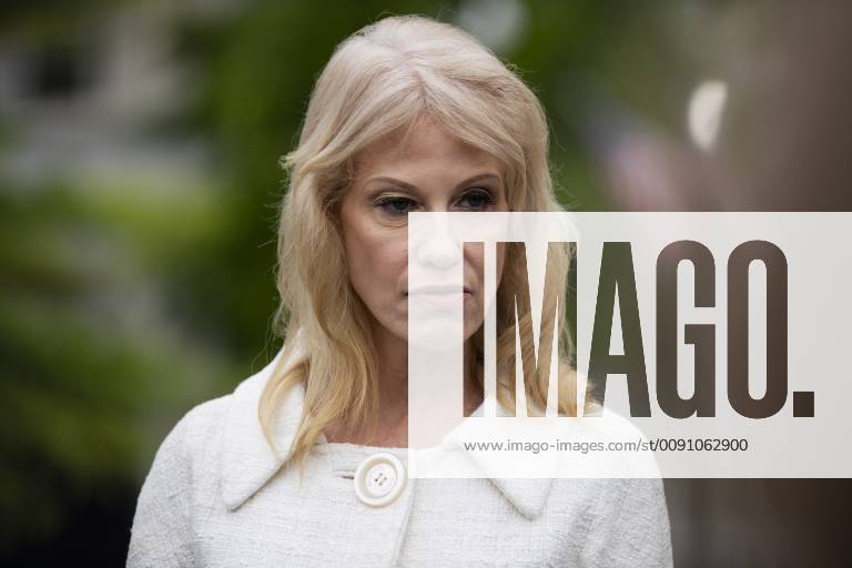 Washington, District of Columbia, U.S. - Kellyanne Conway, counselor to United States President Donald Trump, speaks with members of the media on the West Wing driveway at the White House in Washington, D.C. on May 1, 2019. Credit: CNP Washington U.S. - ZUMAs152 20190501_zaa_s152_022