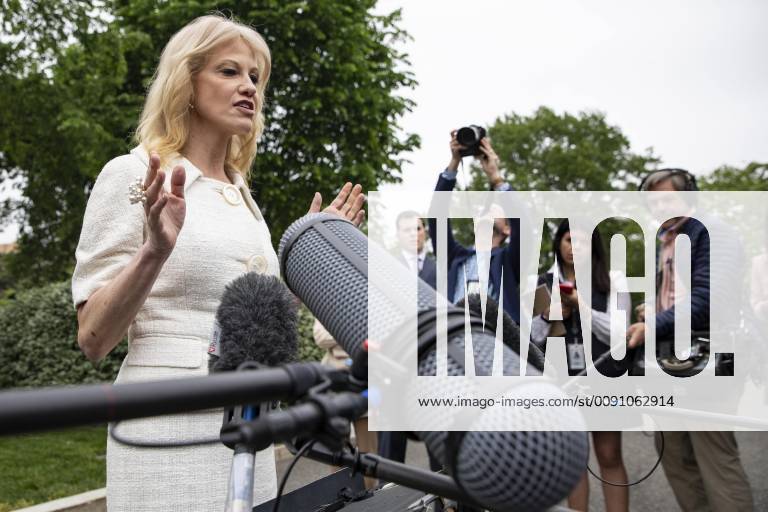 Washington, District of Columbia, U.S. - Kellyanne Conway, counselor to United States President Donald Trump, speaks with members of the media on the West Wing driveway at the White House in Washington, D.C. on May 1, 2019. Credit: CNP Washington U.S. - ZUMAs152 20190501_zaa_s152_011