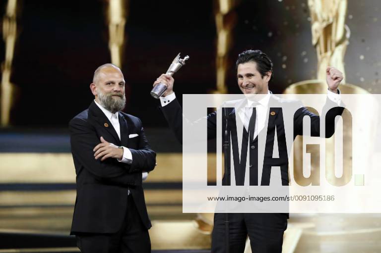 Wolfgang Fischer und Marcos Kantis bei der Verleihung des Deutschen Filmpreises 2019 in der Messe Berlin. Berlin