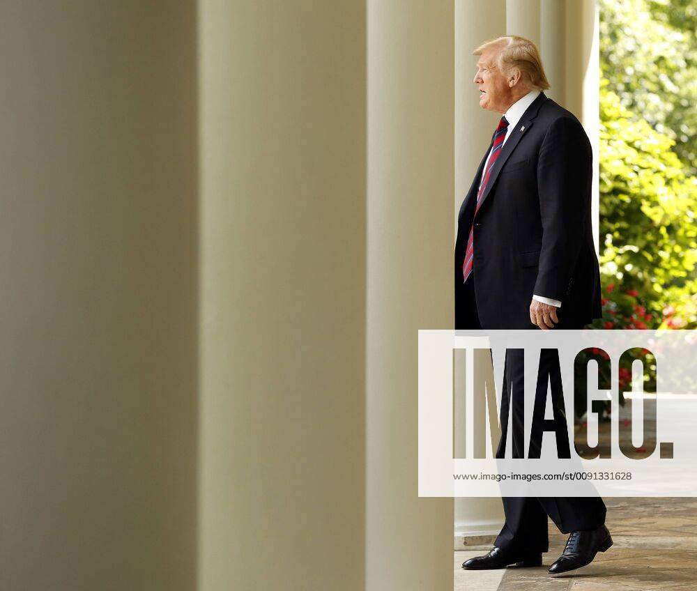 Washington, District of Columbia, U.S. - United States President Donald J. Trump arrives to make remarks on immigration policy in the Rose Garden of the White House, in Washington, DC, May 16, 2019 Washington U.S. - ZUMAs152 20190516_zaa_s152_093