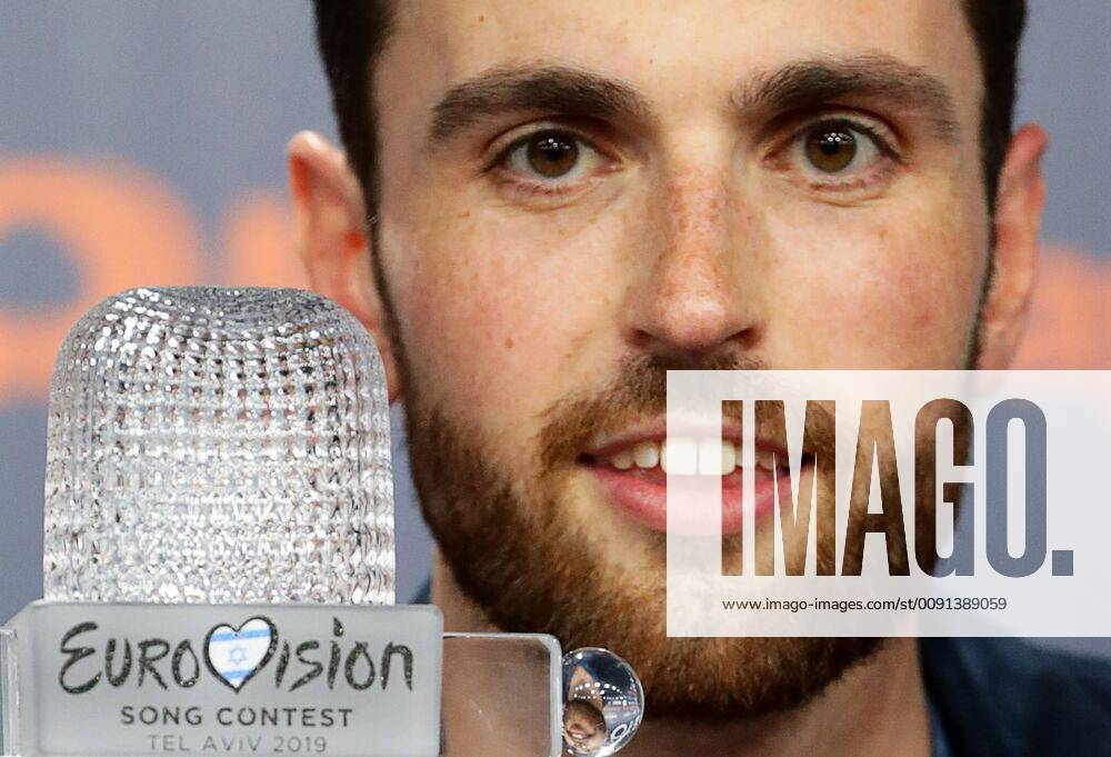 TEL AVIV, ISRAEL, MAY 19, 2019: Contestant Duncan Laurence representing the Netherlands gives a news conference as he wins the 2019 Eurovision Song Contest. Vyacheslav Prokofyev TASS TS0ABDD8