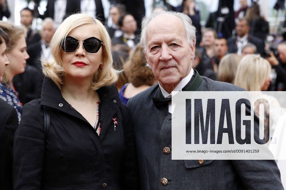 Lena Herzog with husband Werner Herzog attending the A Hidden Life premiere during the 72nd Cannes Film Festival at the Palais des Festivals on May 19, 2019 in Cannes, France
