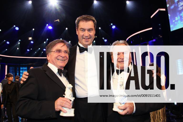 Elmar Wepper, Markus Soeder (Bay.Ministerpraesident), Fritz Wepper, Bayerischer Fernsehpreis 2019 im Prinzregententheater in Muenchen am 25.05.2019