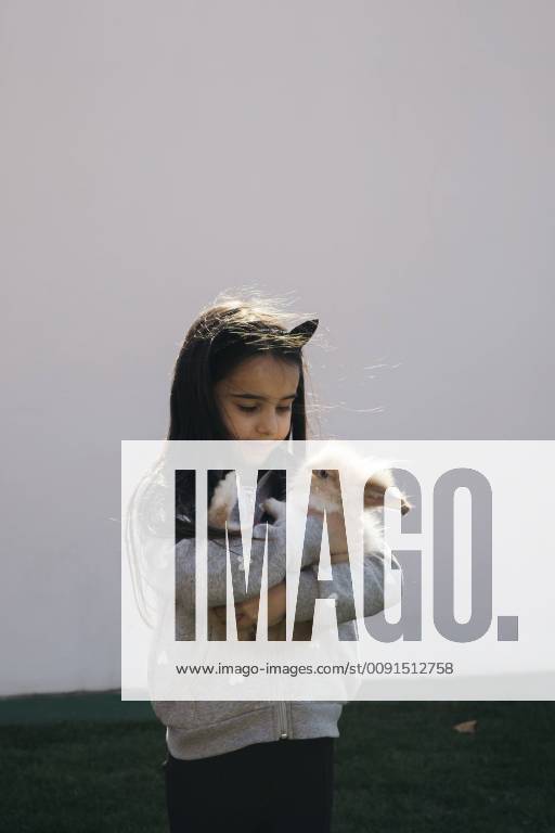 Girl holding a bunny model released Symbolfoto property released MOMF00686