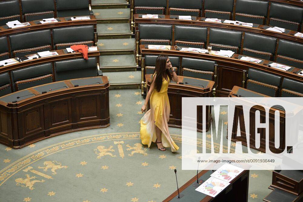 N-VA s Darya Safai pictured during the oath ceremony at the installation of the Chamber after last month s federal elections, Thursday 20 June 2019, in Brussels. 150 citizens take the oath to become members of the Chamber for the 2019-2024 legislature. YORICKxJANSENS 05608175