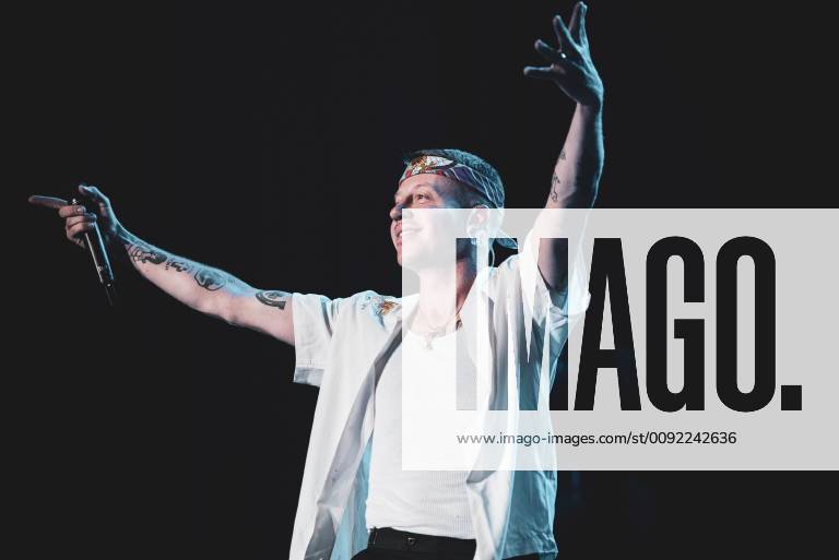Italy: Macklemore 2019 The American rapper and songwriter Macklemore, real name Benjamin Hammond Haggerty, performing live on stage for his Italian tour in Barolo, at the Collisioni Festival 2019. FOR - Alessandro Bosio Barolo Cuneo Italy Collisioni Festival AlessandroxBosio
