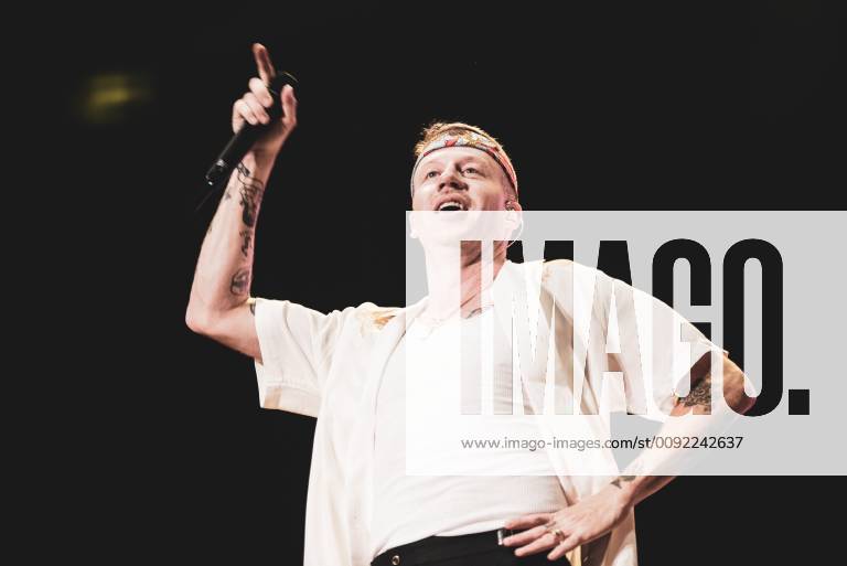 Italy: Macklemore 2019 The American rapper and songwriter Macklemore, real name Benjamin Hammond Haggerty, performing live on stage for his Italian tour in Barolo, at the Collisioni Festival 2019. FOR - Alessandro Bosio Barolo Cuneo Italy Collisioni Festival AlessandroxBosio