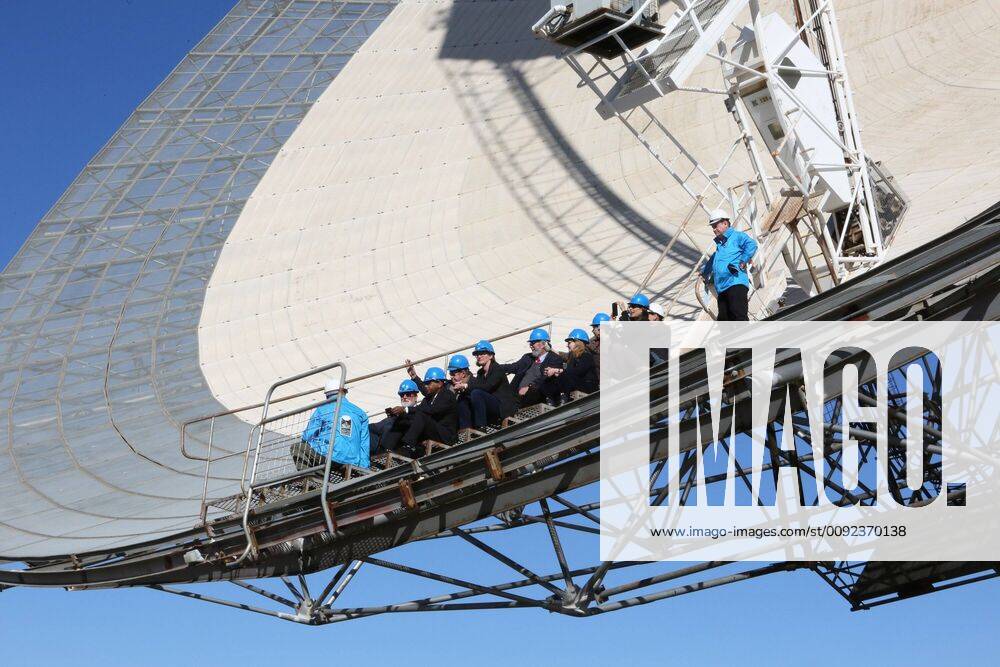 Parkes, NSW, Australia - VIP s on the telescope surface for a Hayride on Day 2 of the 50th Anniversary Moon Landing Celebrations at the Parkes Radio Telescope on July 21, 2019 in Parkes, NSW Australia Parkes Australia - ZUMAa155 20190721_zaa_a155_066