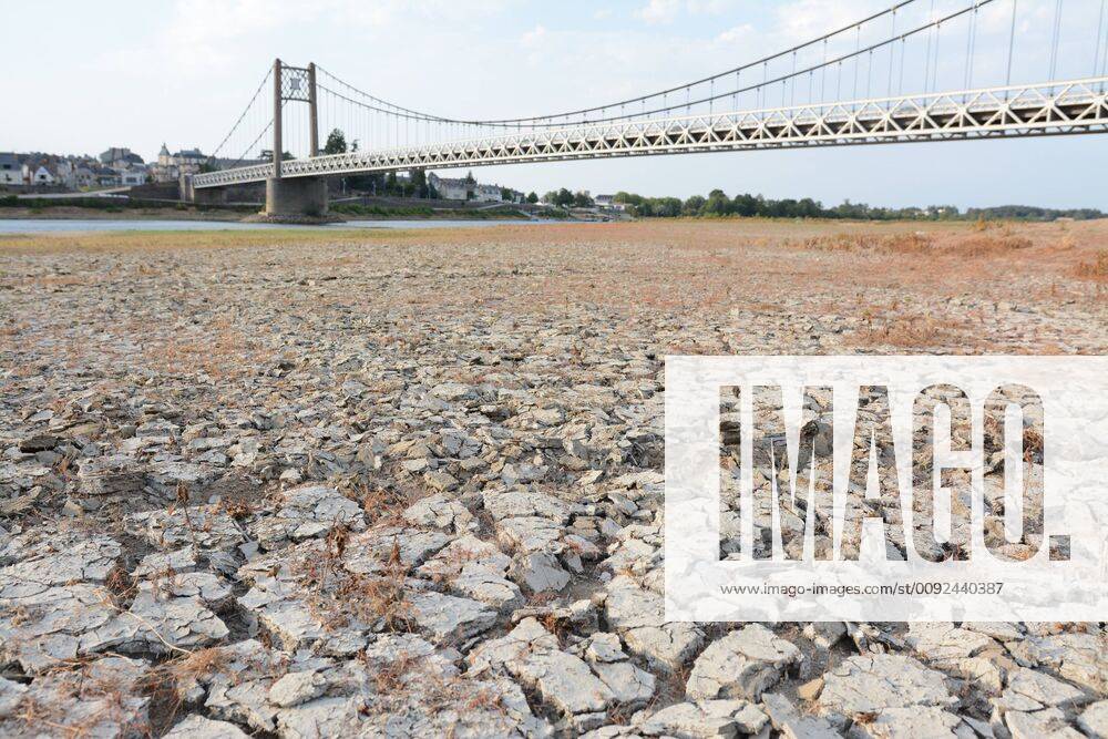 Le fleuve de la Loire est quasiment a sec suite au manque de pluie et aux fortes chaleurs. NEWS : Secheresse de la Loire - Ancenis-Saint-Gereon - 25 07 2019 RonanHoussin Panoramic