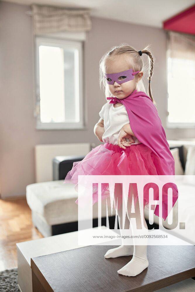 Girl wearing costume of a superwoman model released Symbolfoto property released ZEDF02482