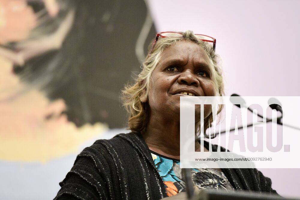 ARCHIBALD PEOPLE?S CHOICE AWARD, Aboriginal Elder Daisy Tjuparntarri Ward speaks to the media during the announcement of the 2019 Archibald People s Choice award winner at the Art Gallery of NSW in Sydney, Wednesday, August 14, 2019. David Darcy s portrait of Daisy, Tjuparntarri - Women s Business , has won the 2019 Archibald People s Choice award. ( NO ARCHIVING, , NO USE IN BOOKS WITHOUT CONSENT SYDNEY NSW AUSTRALIA