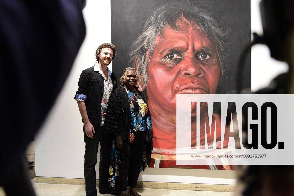ARCHIBALD PEOPLE?S CHOICE AWARD, Artist David Darcy (left) and Aboriginal Elder Daisy Tjuparntarri Ward pose for a photograph in front of David s portrait of Daisy at the Art Gallery of NSW in Sydney, Wednesday, August 14, 2019. David Darcy s portrait of Daisy, Tjuparntarri - Women s Business , has won the 2019 Archibald People s Choice award. ( NO ARCHIVING, , NO USE IN BOOKS WITHOUT CONSENT SYDNEY NSW AUSTRALIA