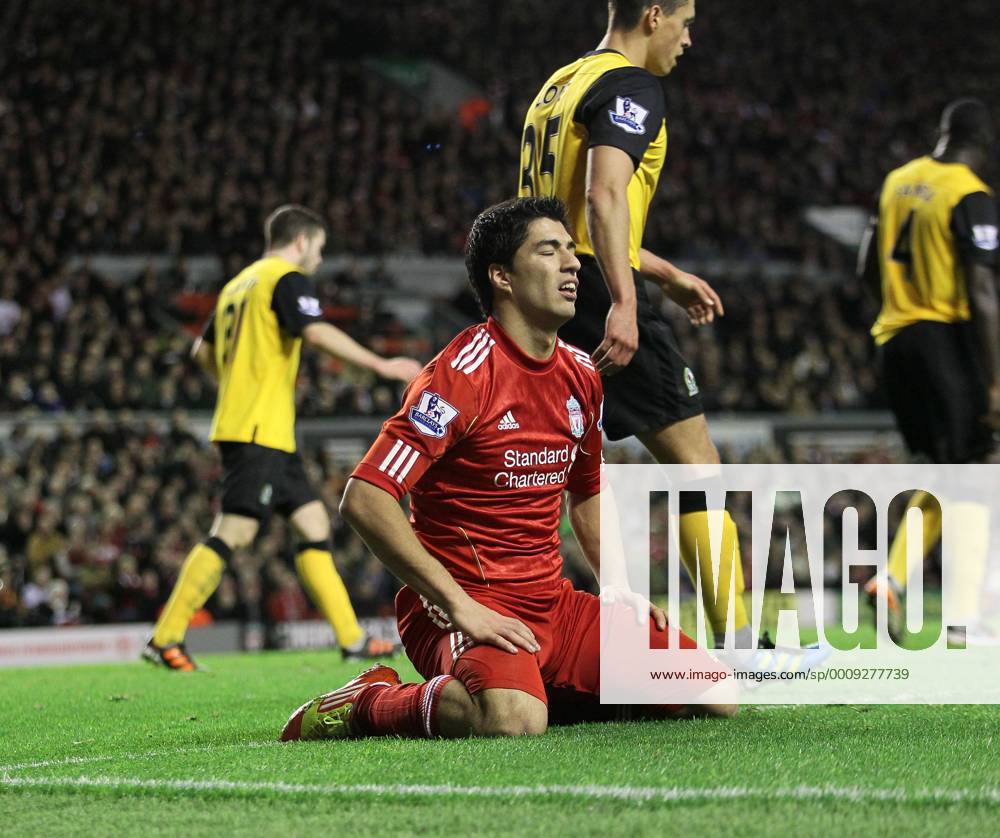 Liverpools Luis Suarez looks on dejected, Liverpool FC - Blackburn Rovers .