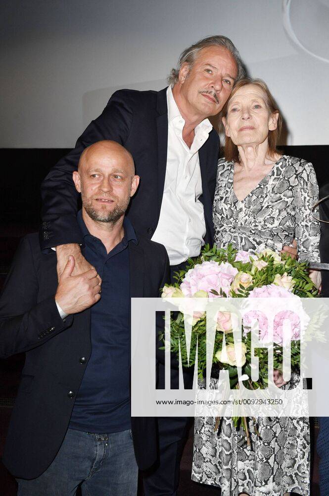 Jürgen Vogel, Leander Haußmann und Margit Carstensen bei der Verleihung des Götz George Preises 2019 in der Astor Film Lounge. Berlin
