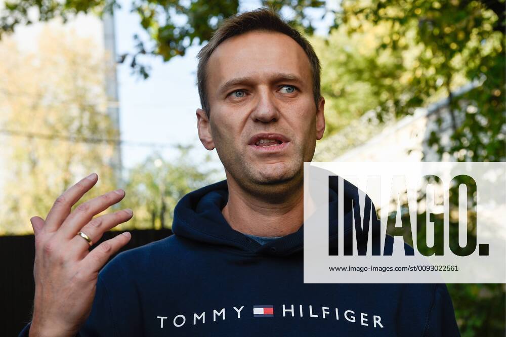 KW34 MOSCOW, RUSSIA - AUGUST 23, 2019: Opposition activist Alexei Navalny talks to the media as he leaves a special detention centre after 30 days of detention; on 24 July 2019, Moscow s Simonovsky District Court sentenced Navalny to 30 days of detention for calling on the public at an authorised rally on 20 July 2019 to attend an unsanctioned opposition rally in Moscow scheduled for 27 July 2019. Dmitry Serebryakov TASS TS0B774C