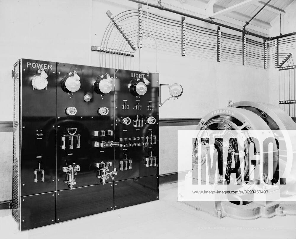 Detail of Switchboard in Dynamo Room, USA, Detroit Publishing Company, 1900