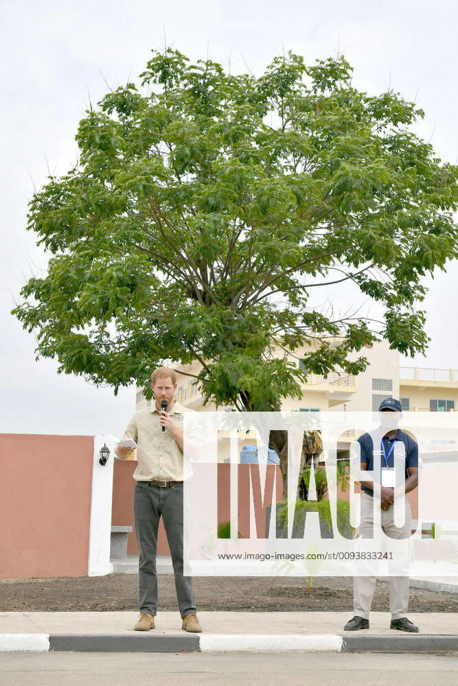 Bilder des Jahres 2019, Entertainment 09 September Entertainment Themen der Woche KW39 27 09 2019 - Prince Harry Duke of Sussex delivers a speech in front of the Diana Tree in Huambo, Angola, on day five of the royal tour of Africa. The Duke is visiting the minefield where his late mother, Diana Princess of Wales, was photographed in 1997, which is now a busy street with schools, shops and houses. Photo Credit: ALPR AdMedia 245611 2019-09-27 Angola Huambo Afrique du Sud