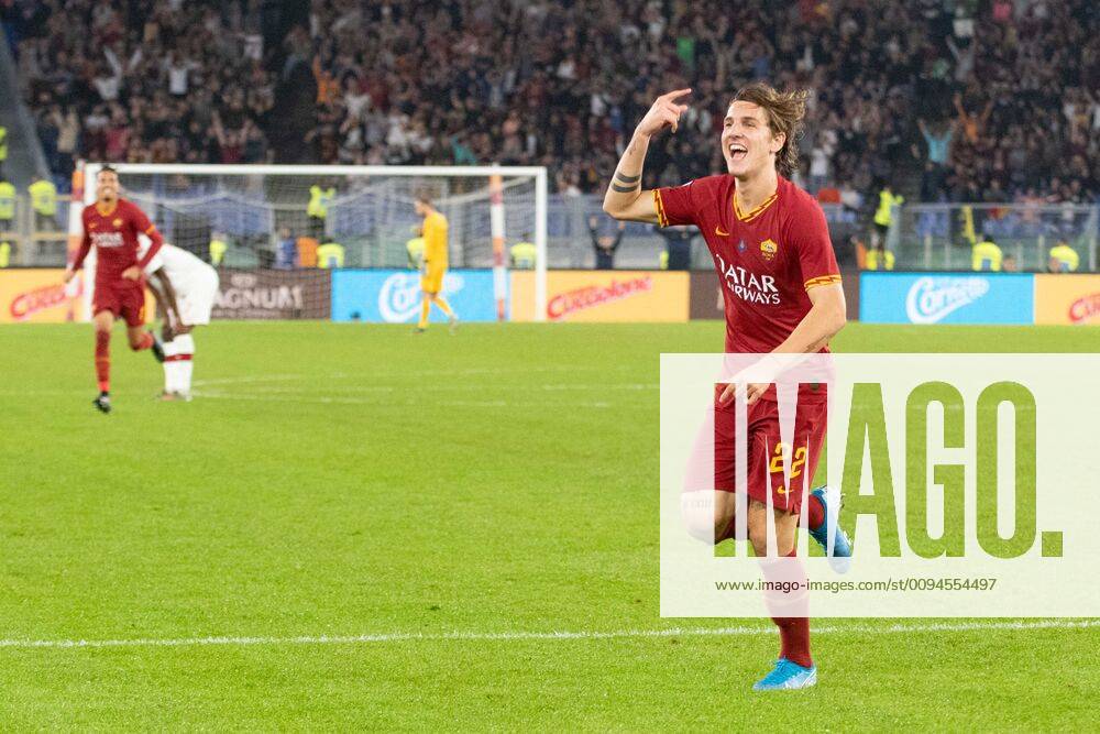 Foto IPP Roberto Ramaccia Roma 27 10 2019 Campionato di Calcio serie A Tim 2019-2020 Roma vs Milan Nella foto Nicolò Zaniolo esulta dopo aver segnato il gol del 2-1 Italy Photo Press - World Copyright 0