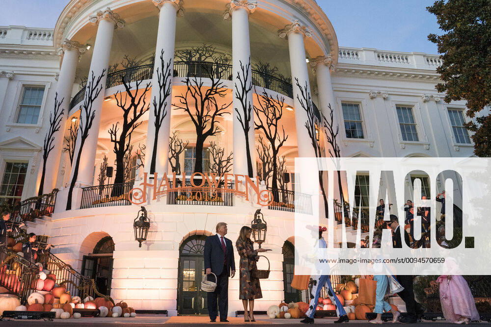 President Donald Trump and first lady Melania Trump participate in a Halloween celebration on the South Portico of the White House in Washington, DC on Monday, October 28, 2019. WAP20191028255 SARAHxSILBIGER