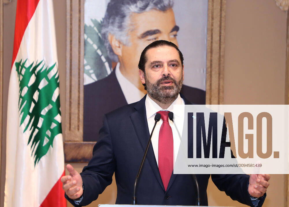 (191029) -- BEIRUT, Oct. 29, 2019 (Xinhua) -- Lebanese Prime Minister Saad Hariri attends a press conference in Beirut, Lebanon, Oct. 29, 2019. Lebanese Prime Minister Saad Hariri announced resignation on Tuesday amid nationwide anti-government protests, Al Jadeed TV reported. (Dalati Nohra Handout via Xinhua) LEBANON-BEIRUT-PM-RESIGNATION