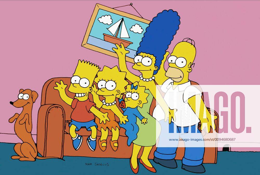 Santa S Little Helper, Bart, Lisa, Maggie, Marge & Homer Simpson Characters: Santa s Little Helper,Bart Simpson,Lisa Simpson,,Marge Simpson & Homer Simpson Television: The Simpsons (TV-Serie) Usa 1989-, Hund Knecht Ruprecht 17 December 1989