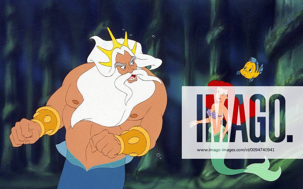 King Trito, Ariel & Flounder Characters: ,Ariel & Flounder Film: The Little Mermaid (USA 1989) Director: Ron Clements & John Musker 15 November 1989