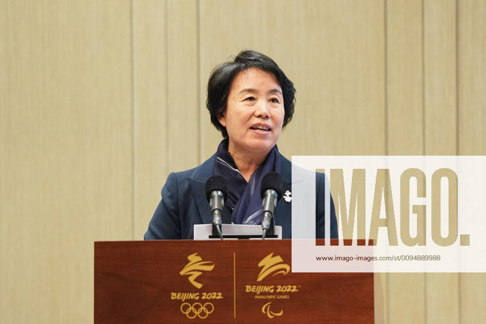 (191106) -- BEIJING, Nov. 6, 2019 -- Han Zirong, vice president and secretary general of Beijing 2022, speaks during the launching ceremony of the Beijing Olympic Expo 2020 in Beijing, capital of China, on Nov. 6, 2019. ) (SP)CHINA-BEIJING-BEIJING OLYMPIC EXPO 2020-LAUNCHING CEREMONY(CN) JuxHuanzong