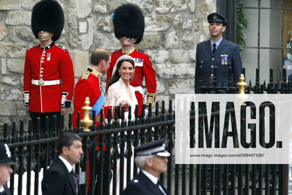 Prince William & Princess Catherine, Duke and Duchess of Cambridge, leaving Westminster Abbey, London, after their wedding.