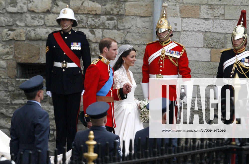 Prince William & Princess Catherine, Duke and Duchess of Cambridge, leaving Westminster Abbey, London, after their wedding.