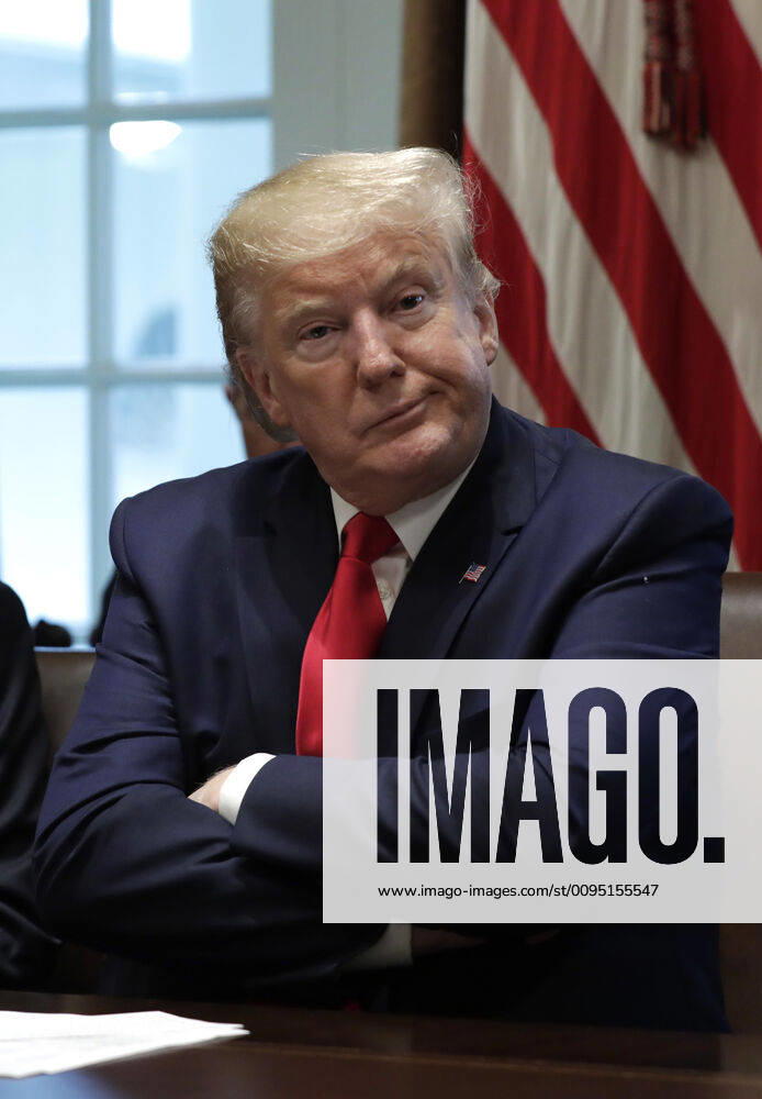 United States President Donald J. Trump reacts during a meeting on youth vaping and the electronic cigarette epidemic in the Cabinet Room at the White House in Washington on November 22, 2019.