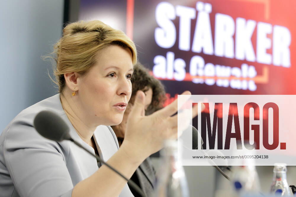 Bundesfamilienministerin Franziska Giffey, SPD, bei einer Pressekonferenz zur Partnerschaftsgewalt in Deutschland und Vorstellung der Kampagne Staerker als Gewalt. Berlin, 25.11.2019 Berlin Deutschland