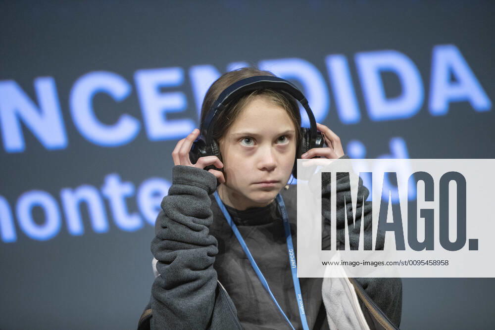 Swedish environment activist Greta Thunberg attends the press conference in Madrid because the COP25 Climate Conference on December 06, 2019 in Madrid, Spain. (2019120632)