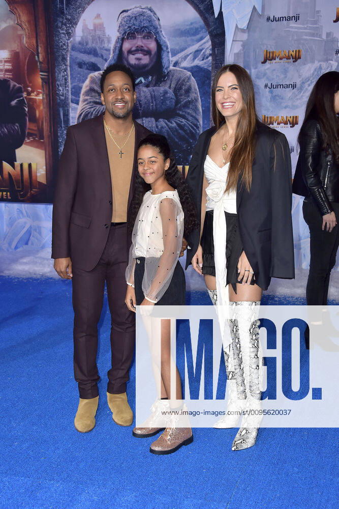 Jaleel White mit Tochter Samaya White und Ehefrau Bridget Hardy bei der Premiere des Kinofilms Jumanji: The Next Level im TCL Chinese Theater. Los Angeles