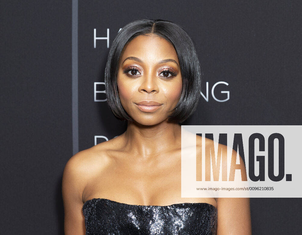 Netflix A Fall From Grace NYC premiere Bresha Webb wearing dress by Mary Katrantzou attends premiere of Netflix A Fall From Grace at Metrograph New York New York United States Metrograph PhotographerxLevxRadin