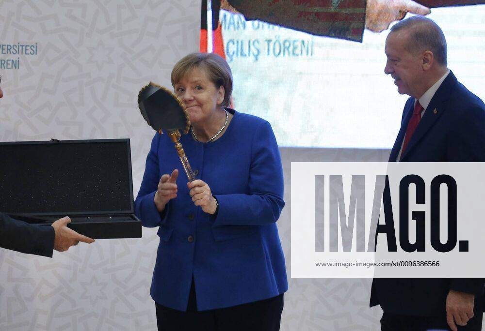 Germany Chancellor Angela Merkel and Turkey President Recep Tayyip Erdogan attend opening ceremony of new campus of Turkish-German University in Beykoz City, Istanbul. 16637692