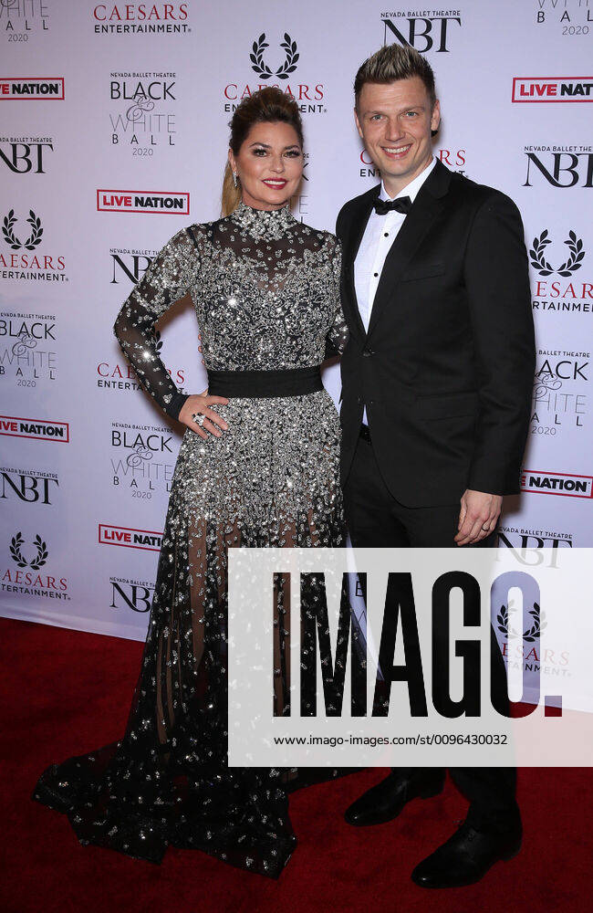 Las Vegas, NV - Shania Twain, Nick Carter. Nevada Ballet Theatre presents the 36th annual Black & White Ball at Caesars Palace honoring Shania Twain as its 2020 Woman of the Year. Photo Credit: MJT AdMedia 250300 2020-01-25 NV Las Vegas Etats-Unis