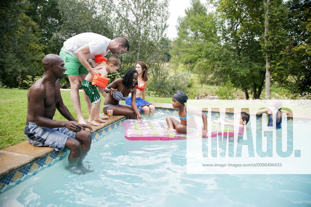 People having fun at the pool